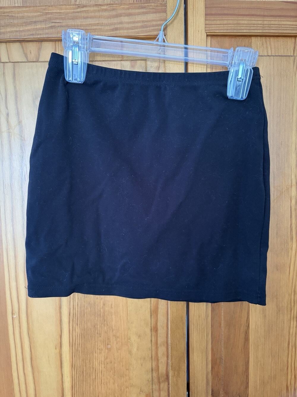 SHEIN Women's Black Solid Cotton Blend Jersey Bodycon Mini Skirt Size L